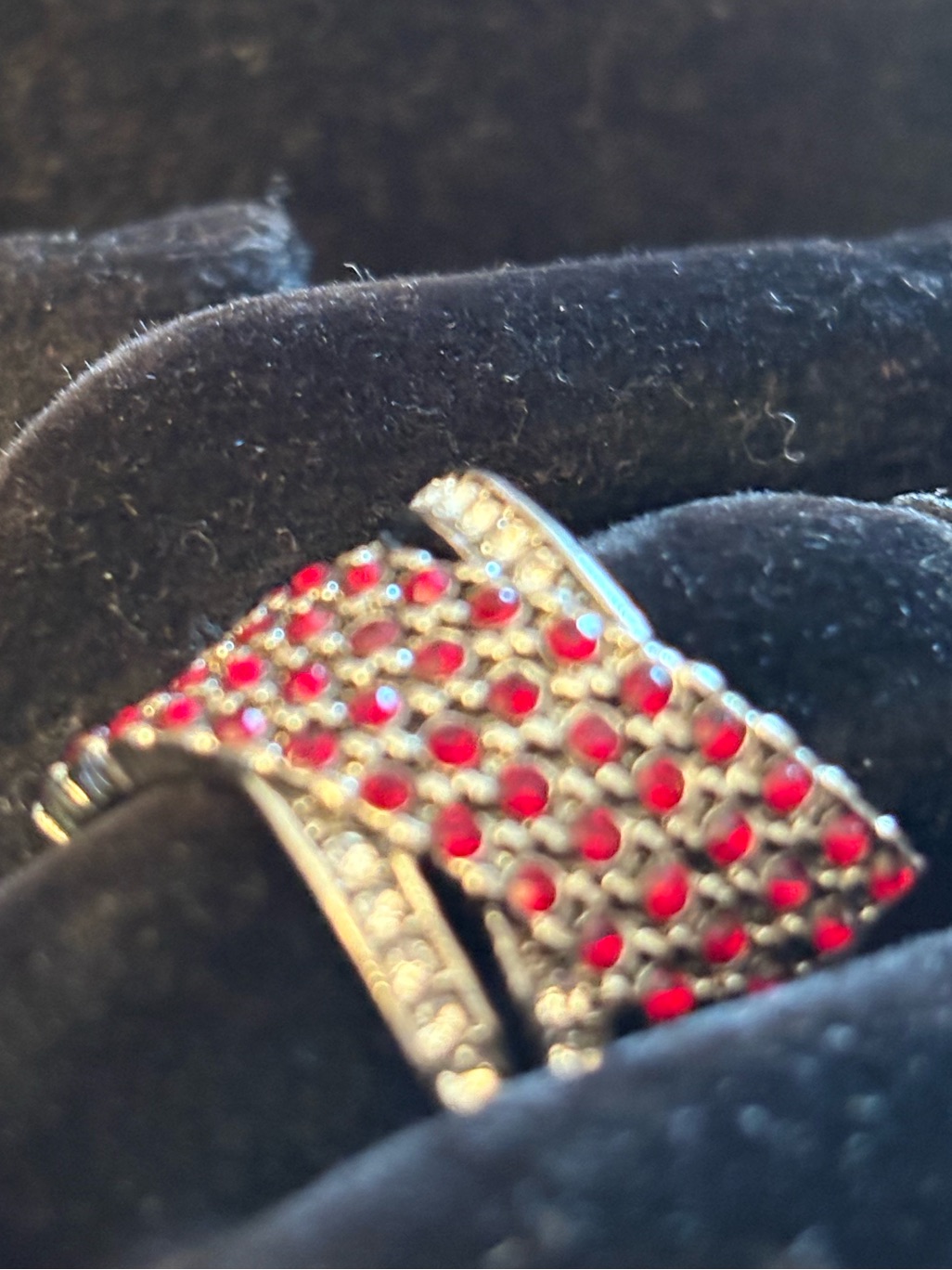 Red Crystal Pave Statement Ring